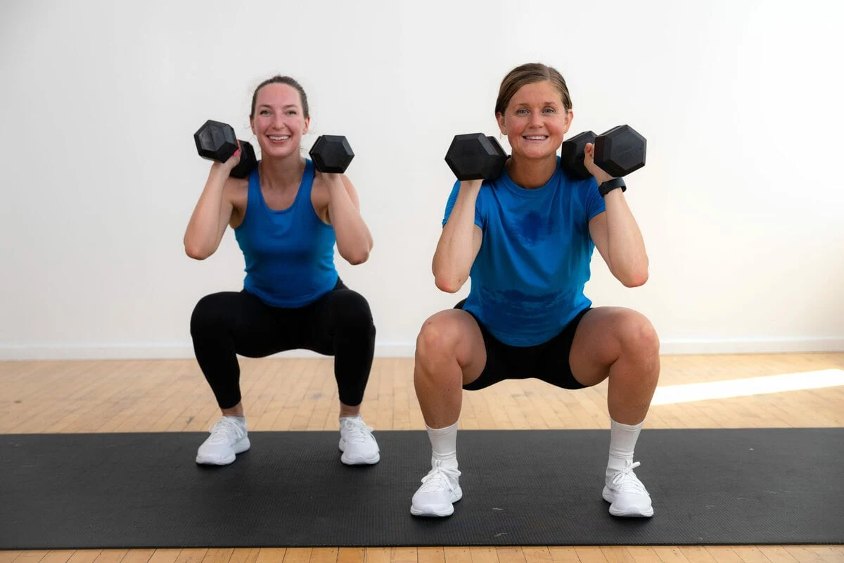 5 Easy Home Workouts for a Fit Lifestyle 4 strength training for women front squat scaled 1