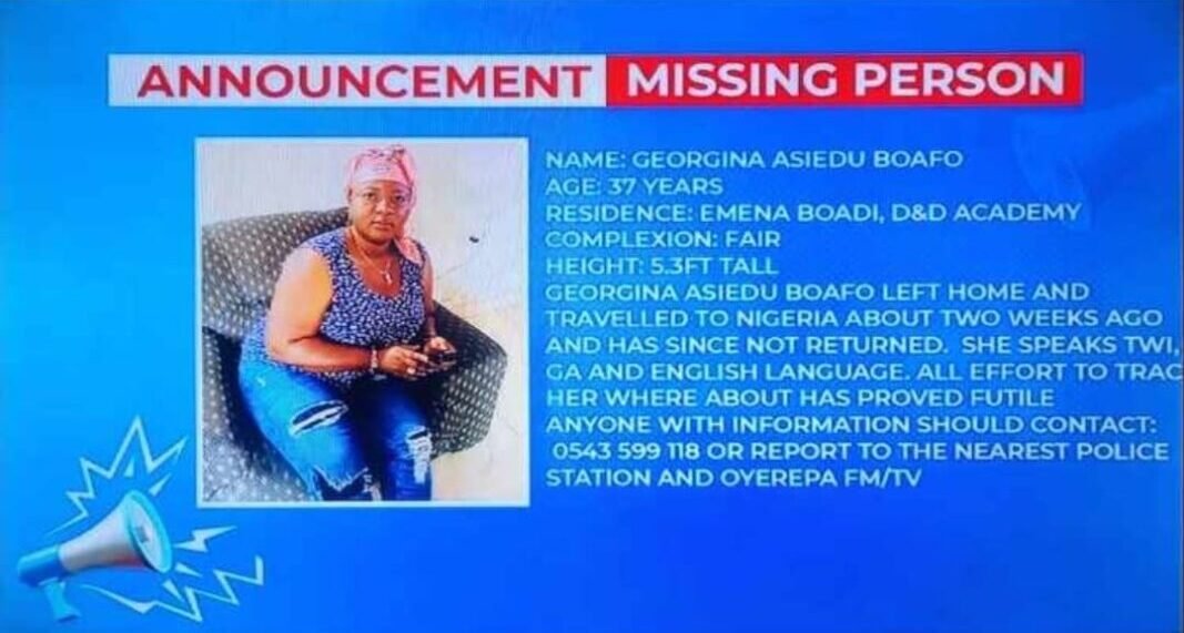 Tragic as another GH woman goes missing in Nigeria 1068x684 1 e1717929944128